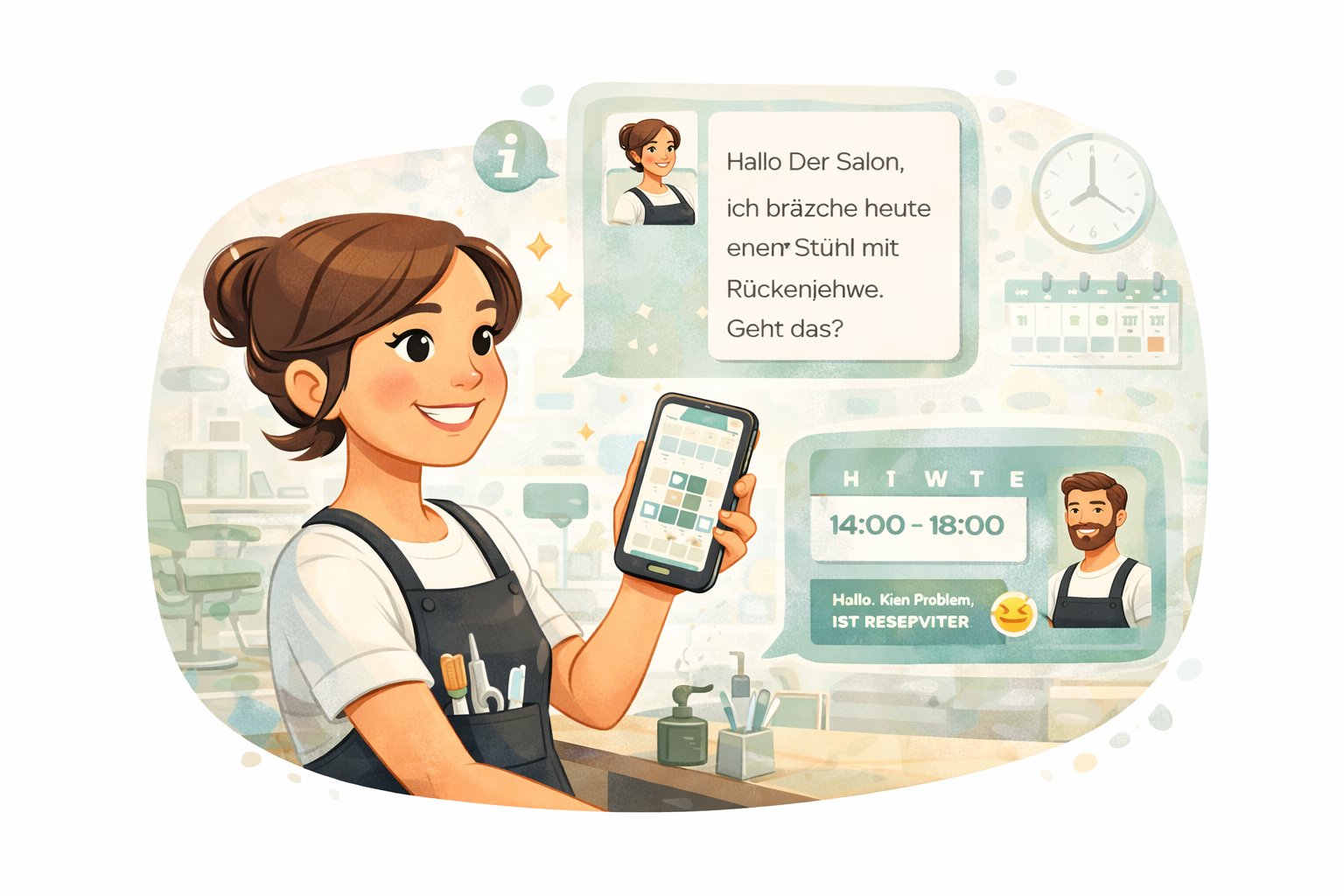 Chat zwischen Mieter und Salon